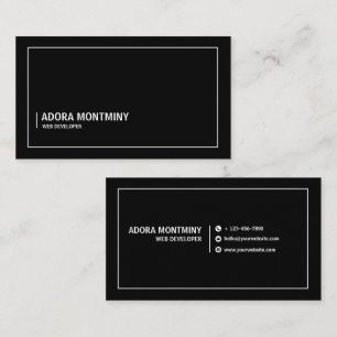 White and Black Simple Web Developer Business Card