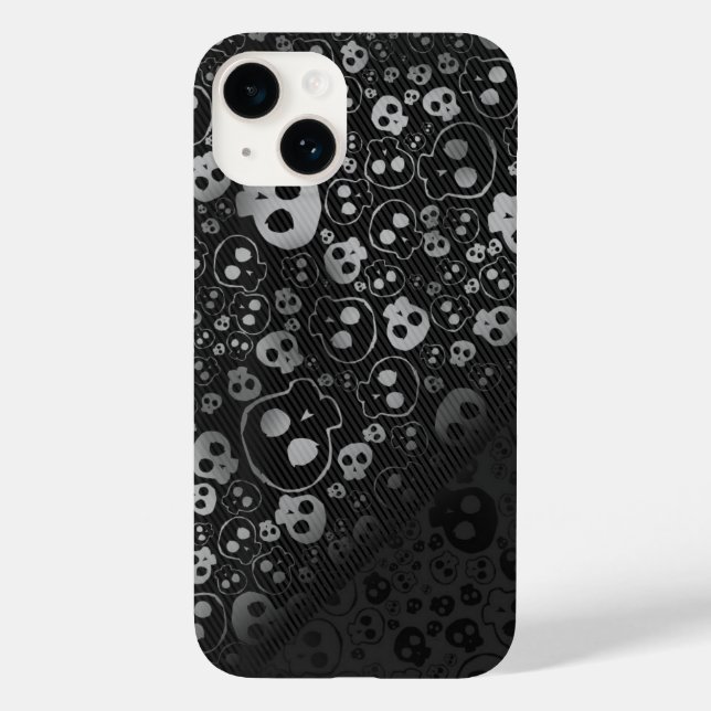 white and black skull heads Case-Mate iPhone case (Back)