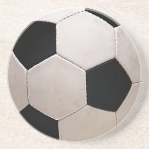 White and Black Soccer Ball Coaster