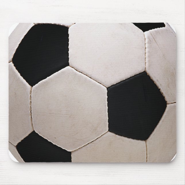 White and Black Soccer Ball Mouse Mat (Front)