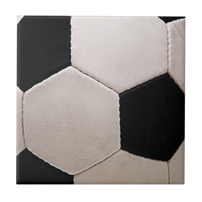 White and Black Soccer Ball Tile (Front)