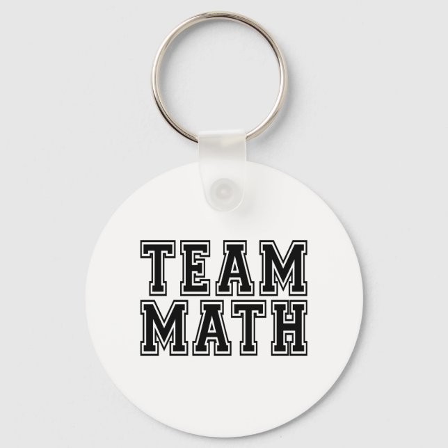 White and Black Sporty Team Math Key Ring (Front)
