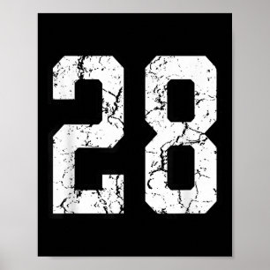 White And Black Srts Number 28 Jersey Uniform Play Poster