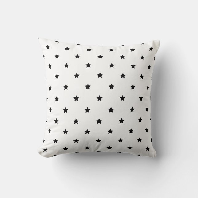 White and Black Stars Cushion (Front)