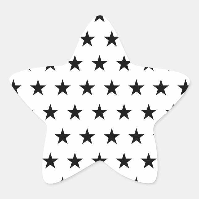 White and Black Stars Star Sticker (Front)