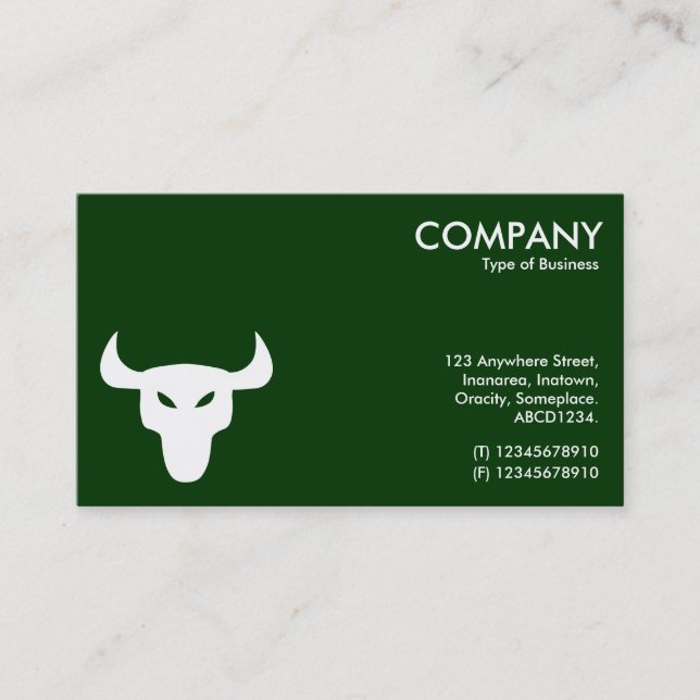 White and Black Steer Symbol - Alternating Sides Business Card (Front)