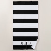 White and Black Stripe and Monogram