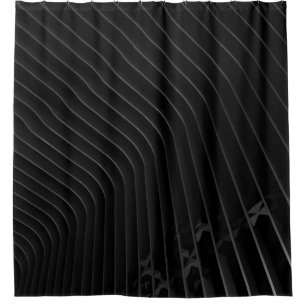 White and black stripe dress shirt shower curtain