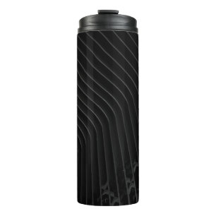 White and black stripe dress shirt thermal tumbler