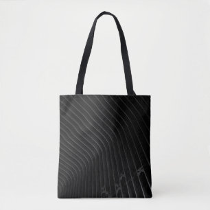 White and black stripe dress shirt tote bag