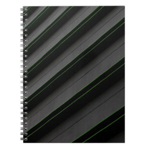 White and black stripe textile notebook