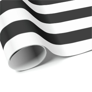 White and Black Stripe Wrapping Paper