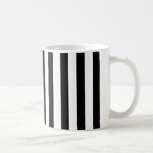 White and black striped mug
