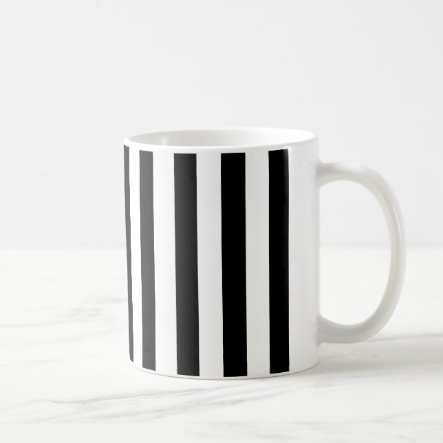 White and black striped mug (Right)