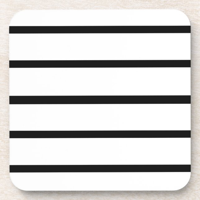 White and Black Stripes Design Coaster (Front)