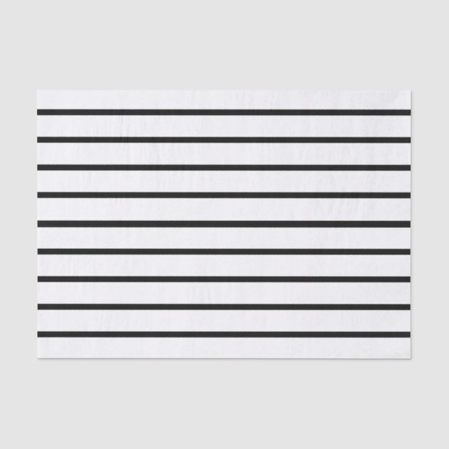 White and Black Stripes Design Tissue Paper (Front)