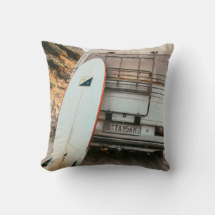 White and black surfboard cushion