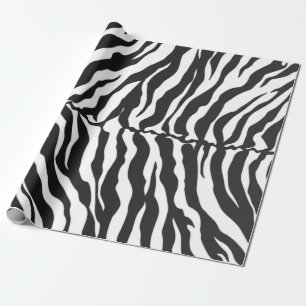 White And Black Tiger Stripes Animal Print Wrapping Paper