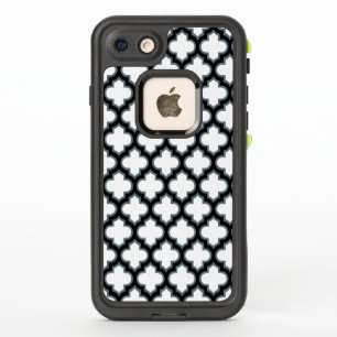 White and Black Trellis, Lattice, Quatrefoil