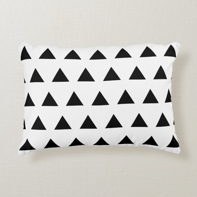 White and Black Triangles Decorative Cushion (Front)