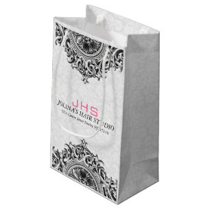 White And Black Vintage Ornament Small Gift Bag