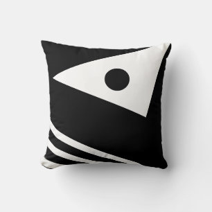 White and Black Wave Decor throw pillow