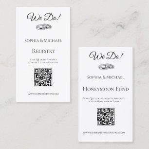 White and Black- We Do-Wedding Rings-Registry- Business Card