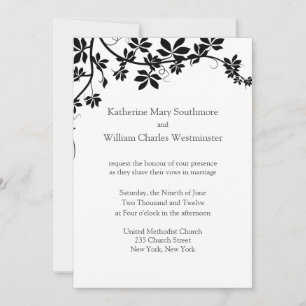 White And Black Wedding Invitations