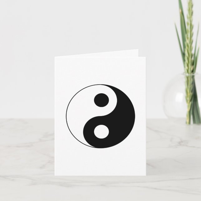 White and Black Yin and Yang Symbol Thank You Card (Front)