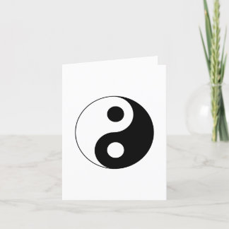 White and Black Yin and Yang Symbol Thank You Card