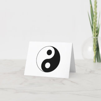 White and Black Yin and Yang Symbol Thank You Card