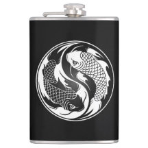 White and Black Yin Yang Koi Fish