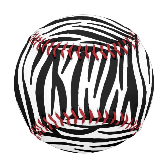 White and Black Zebra Pattern Baseball (Front)