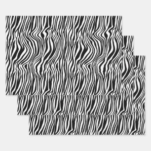 White and Black Zebra Print Wrapping Paper Sheet