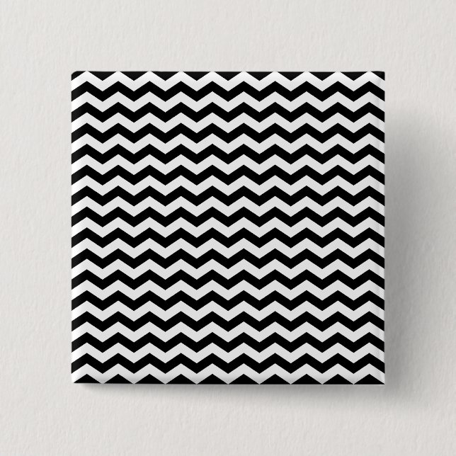 White and Black Zig Zag 15 Cm Square Badge (Front)
