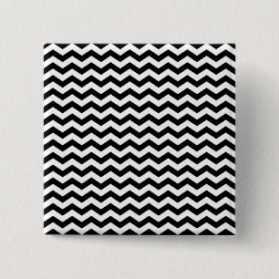 White and Black Zig Zag 15 Cm Square Badge