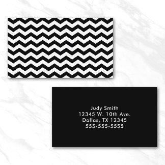 White and Black Zig Zag Business Card