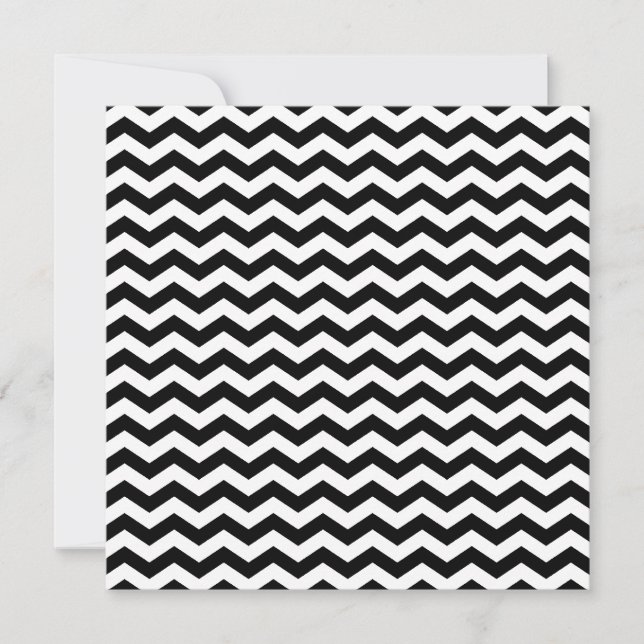 White and Black Zig Zag Invitation (Front)