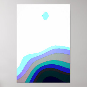White And Blue Abstract Art 920 Poster