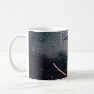 White and blue abstract painting coffee mug