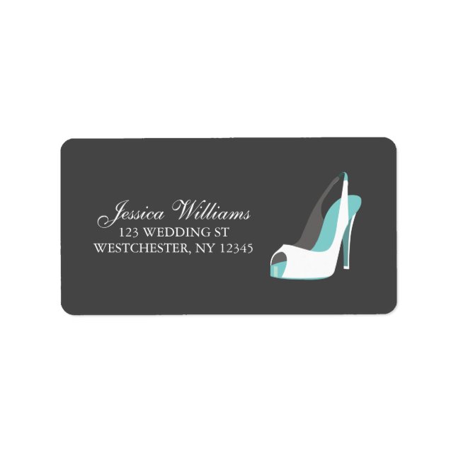 White and Blue Bride Shoes Label (Front)