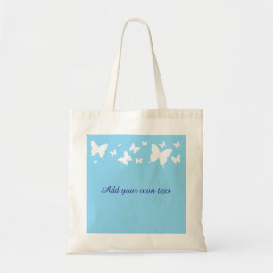 White and Blue Butterfly Tote Bag Wedding Favour