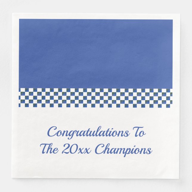 White and Blue Check Napkin (Front)