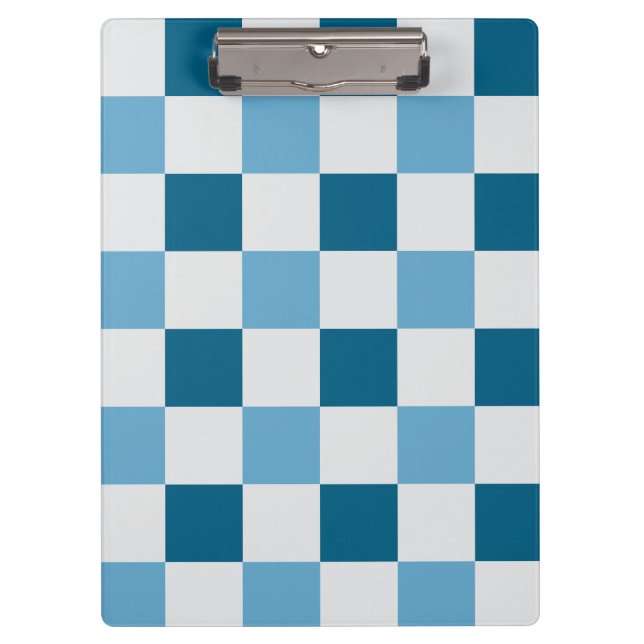 White And Blue Chequerboard Pattern  Clipboard (Front)