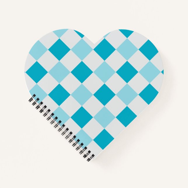 White And Blue Chequerboard Pattern  Notebook (Front)