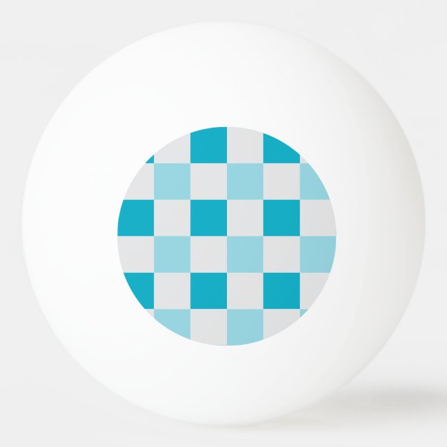 White And Blue Chequerboard Pattern Ping Pong Ball (Front)