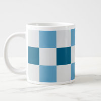 White And Blue Chequerboard Pattern  Square Sticke