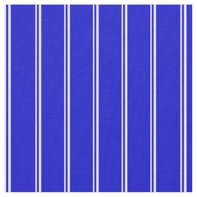 White and Blue Coloured Lined Pattern Fabric (Close Up)