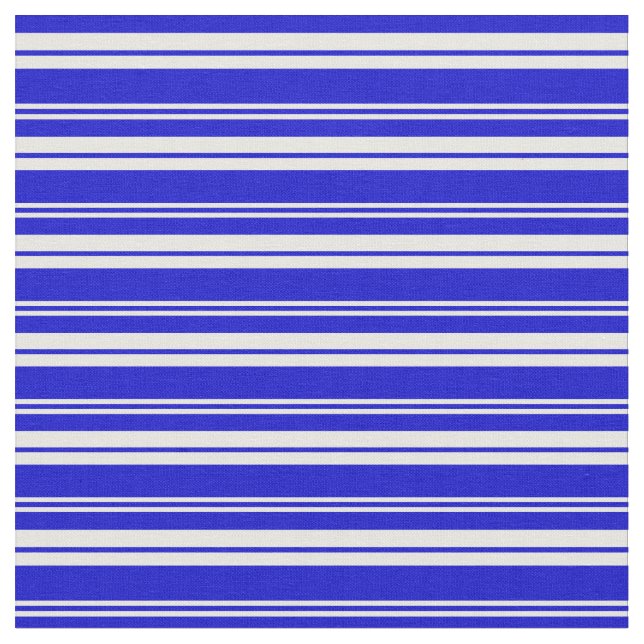 White and Blue Coloured Striped Pattern Fabric (Close Up)