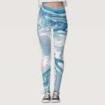White and Blue Faux Marble Modern Leggings<br><div class="desc">Modern and unique leggings that feature faux blue and white marble print. Other colours are available.</div>